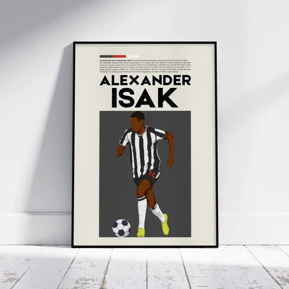 Alexander Isak Newcastle - Minimalist Poster - Fans Favourites