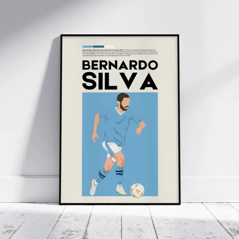 Bernardo Silva Man City - Minimalist Poster - Fans Favourites