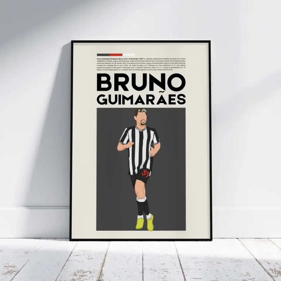Bruno Guimarães Newcastle - Minimalist Poster - Fans Favourites