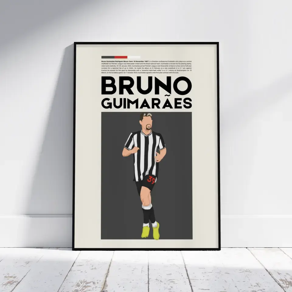 Bruno Guimarães Newcastle - Minimalist Poster - Fans Favourites