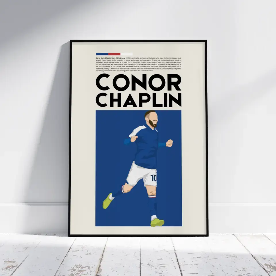 Conor Chaplin Ipswich - Minimalist Poster - Fans Favourites