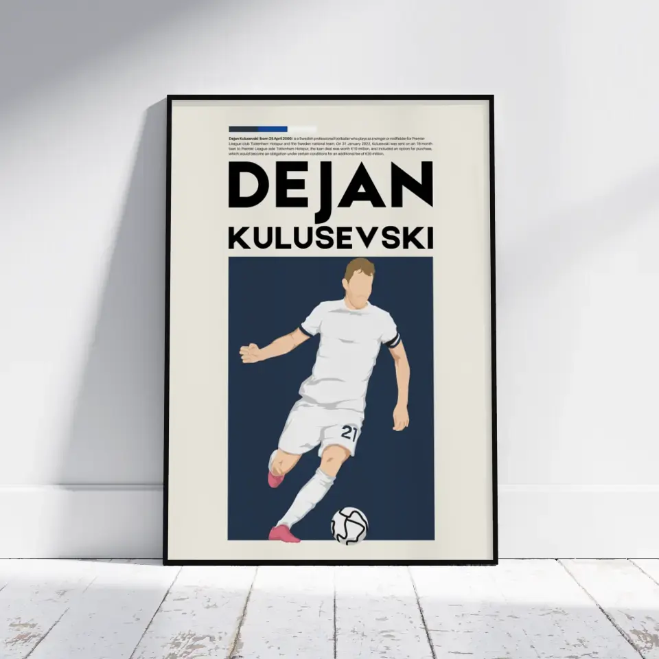 Dejan Kulusevski Tottenham - Minimalist Poster - Fans Favourites