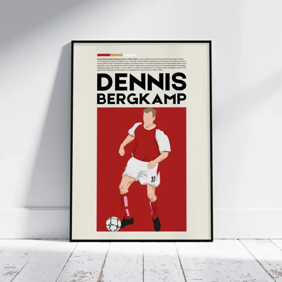 Dennis Bergkamp Arsenal - Minimalist Poster - Fans Favourites