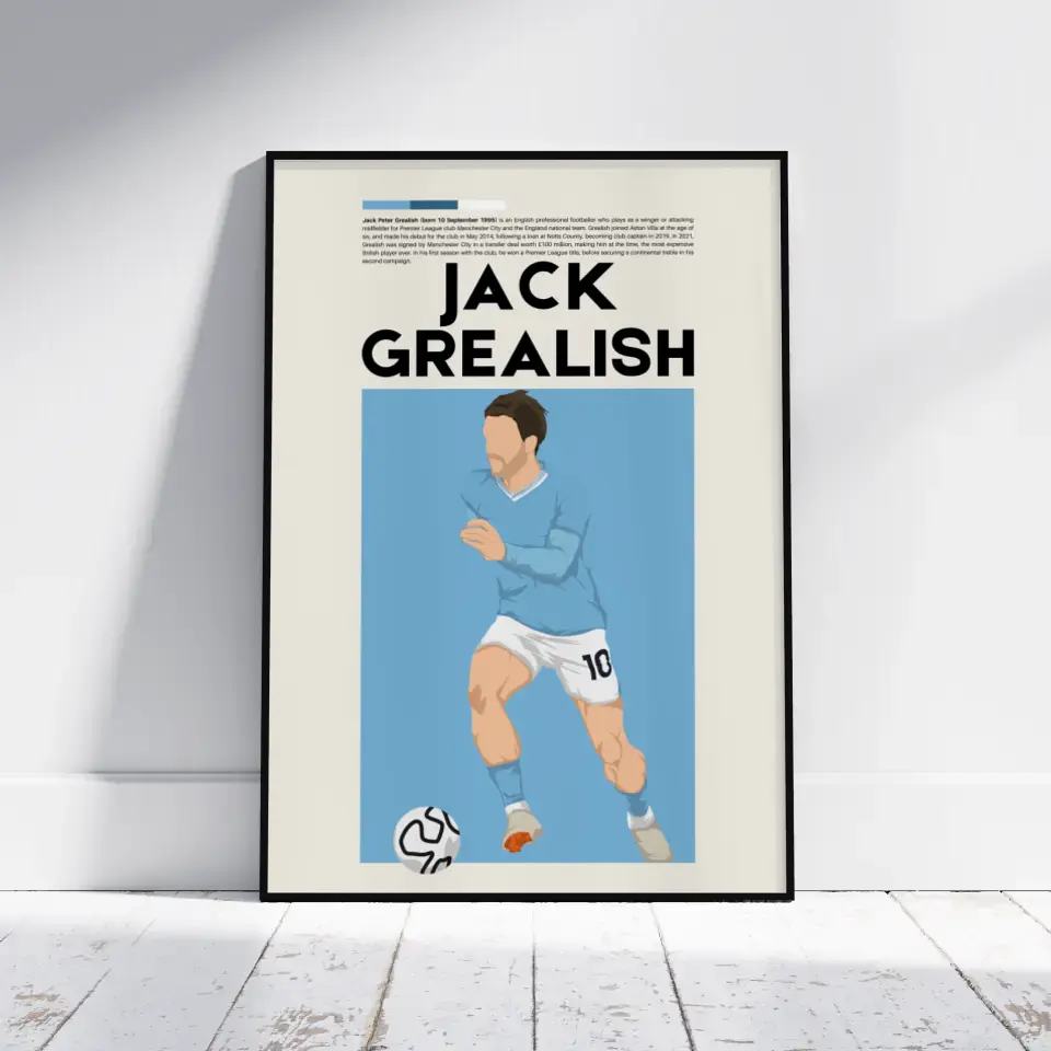 Jack Grealish Man City - Minimalist Poster - Fans Favourites