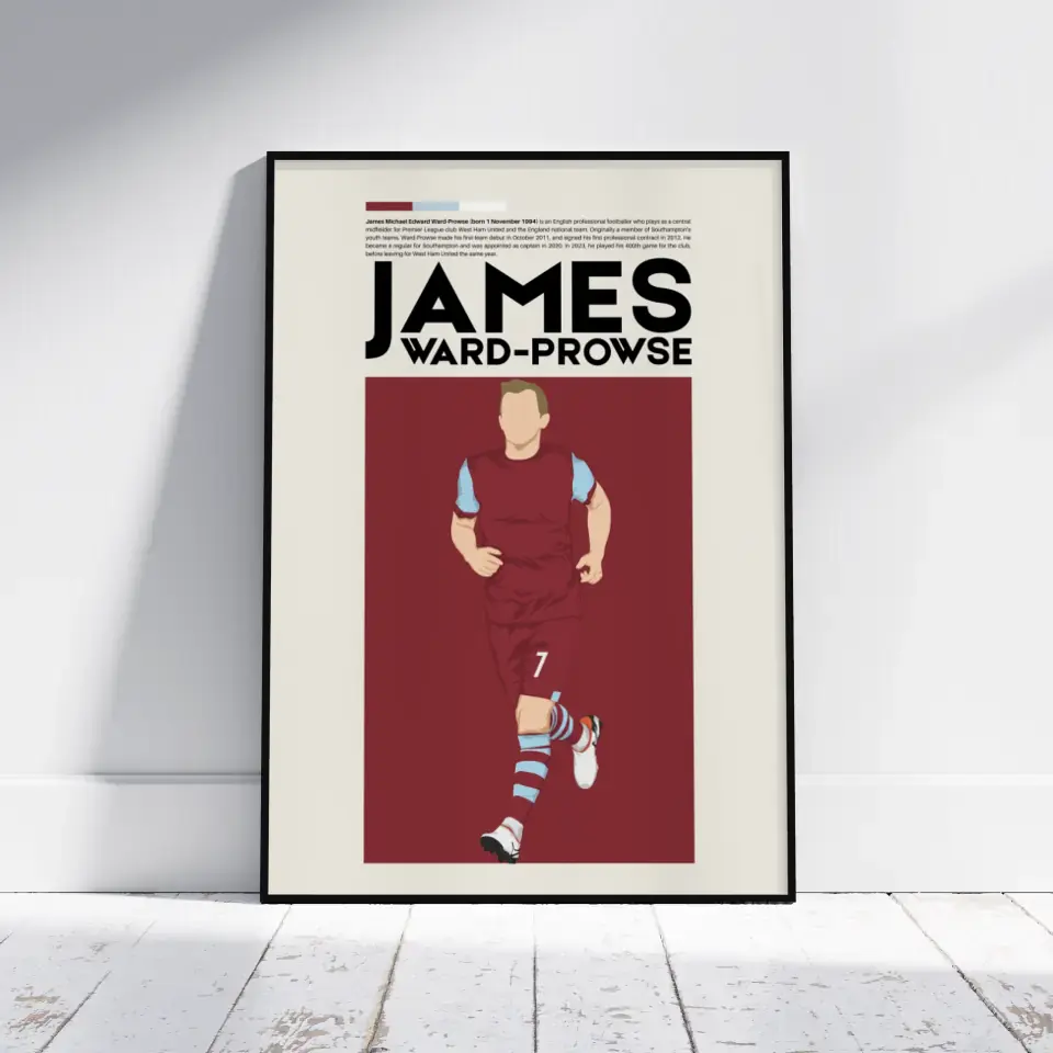 James Ward-Prowse West Ham - Minimalist Poster - Fans Favourites