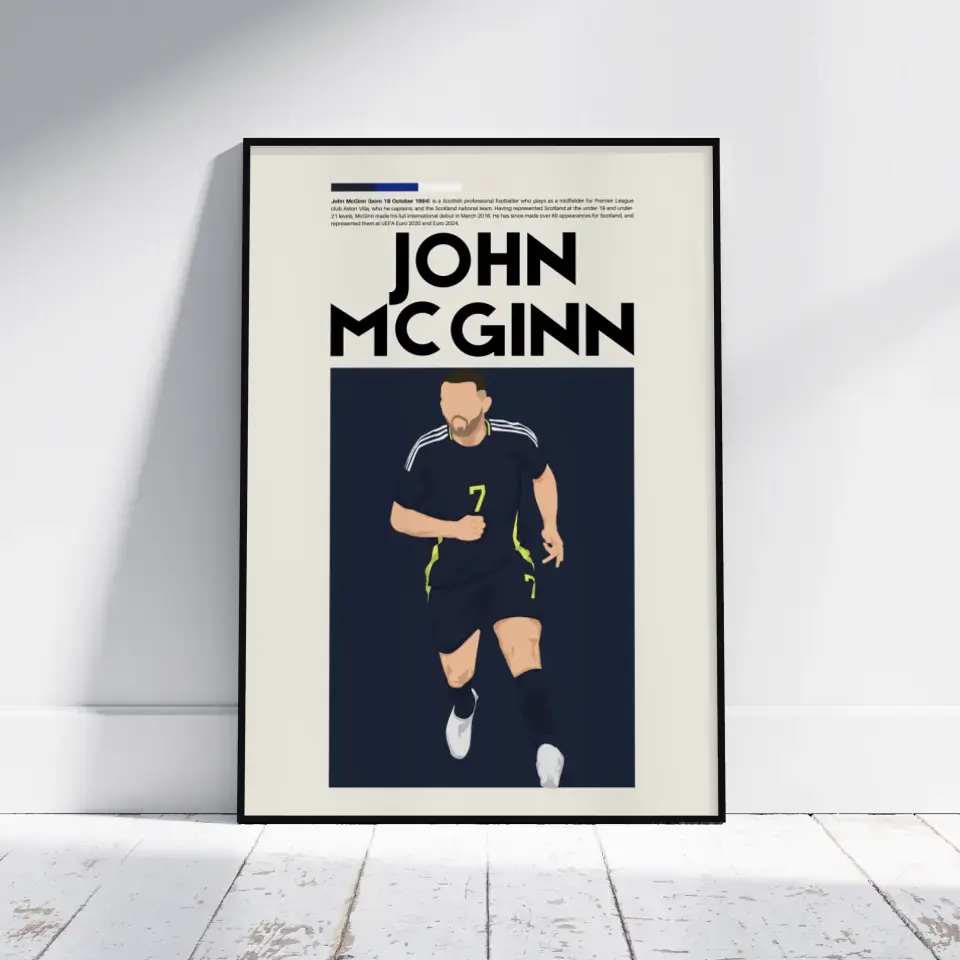 John McGinn Scotland - Minimalist Poster - Fans Favourites