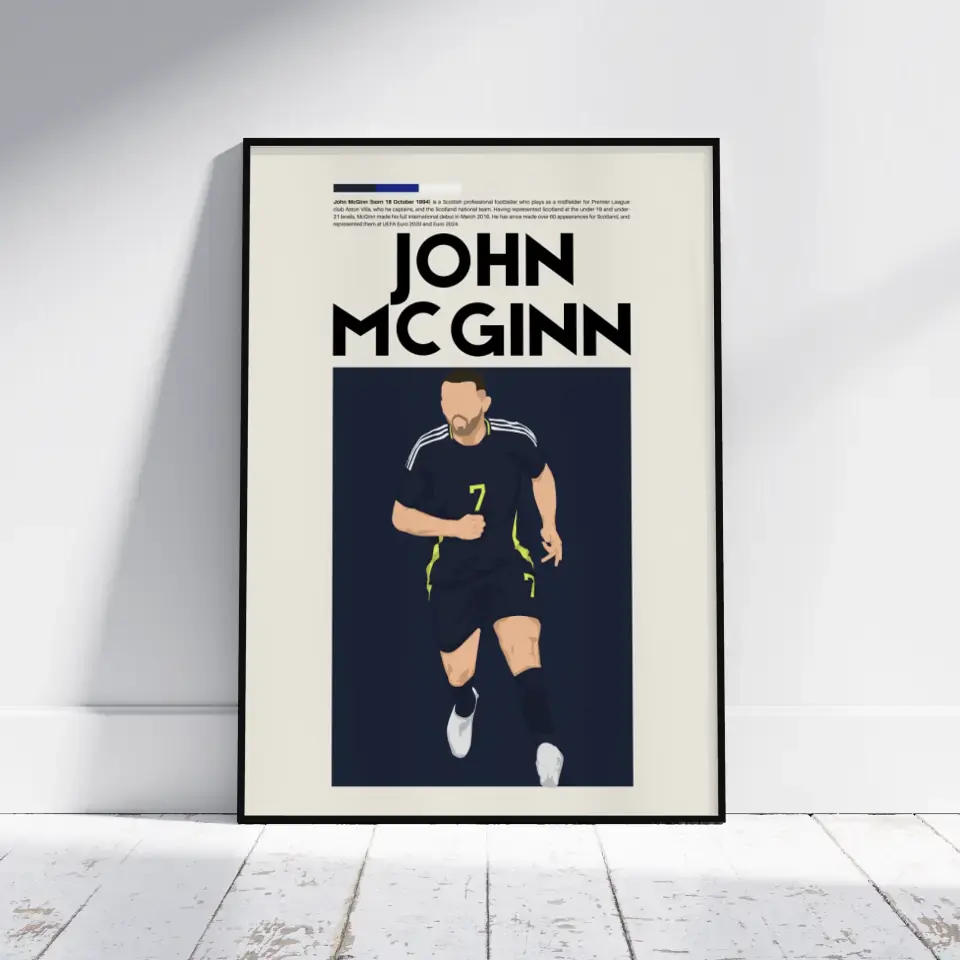 John McGinn Scotland - Minimalist Poster - Fans Favourites