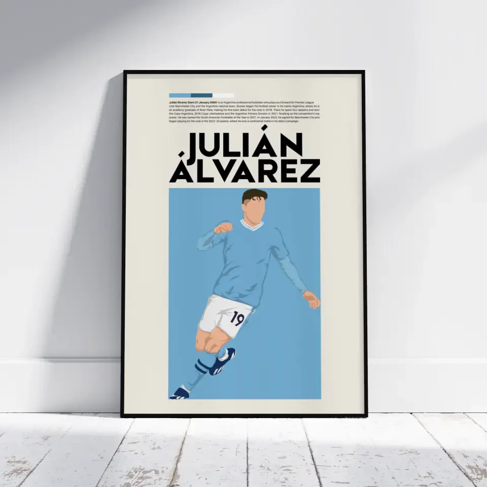 Julián Álvarez Man City - Minimalist Poster - Fans Favourites