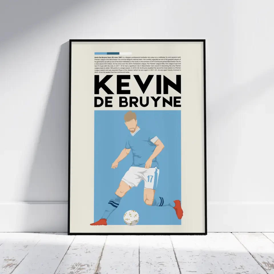 Kevin De Bruyne Man City - Minimalist Poster - Fans Favourites