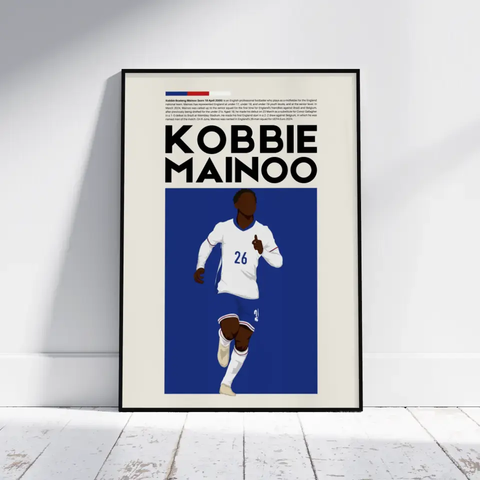 Kobbie Mainoo England - Minimalist Poster - Fans Favourites
