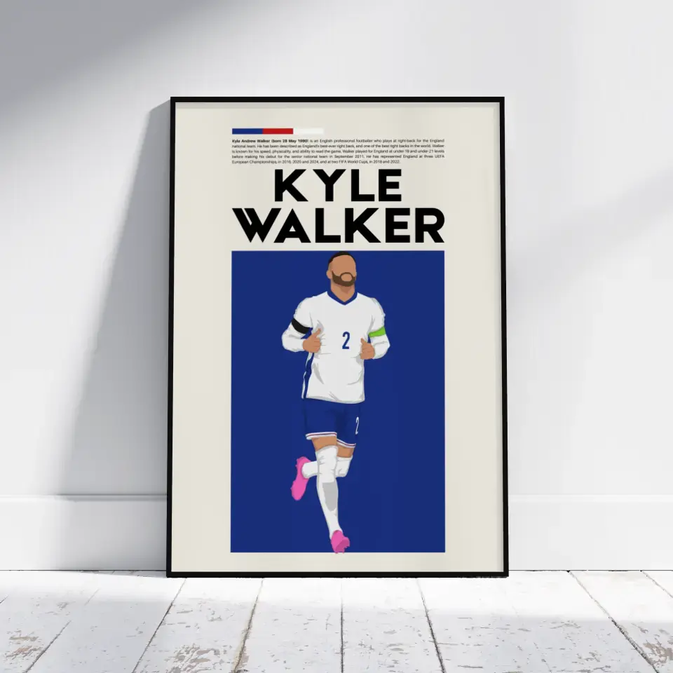 Kyle Walker England - Minimalist Poster - Fans Favourites