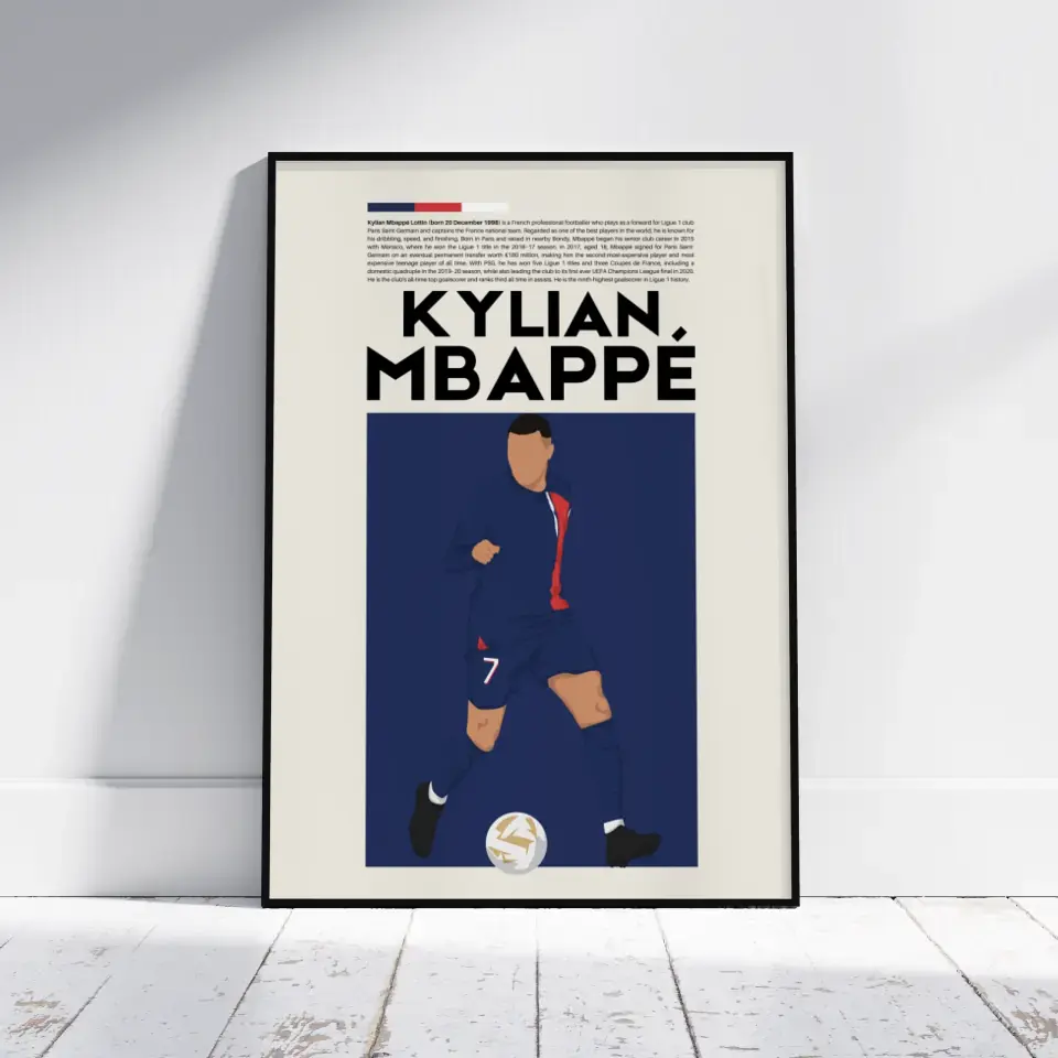 Kylian Mbappé PSG - Minimalist Poster - Fans Favourites