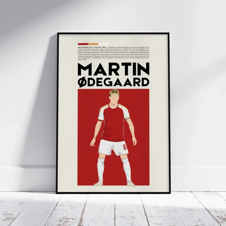 Martin Ødegaard Arsenal - Minimalist Poster - Fans Favourites