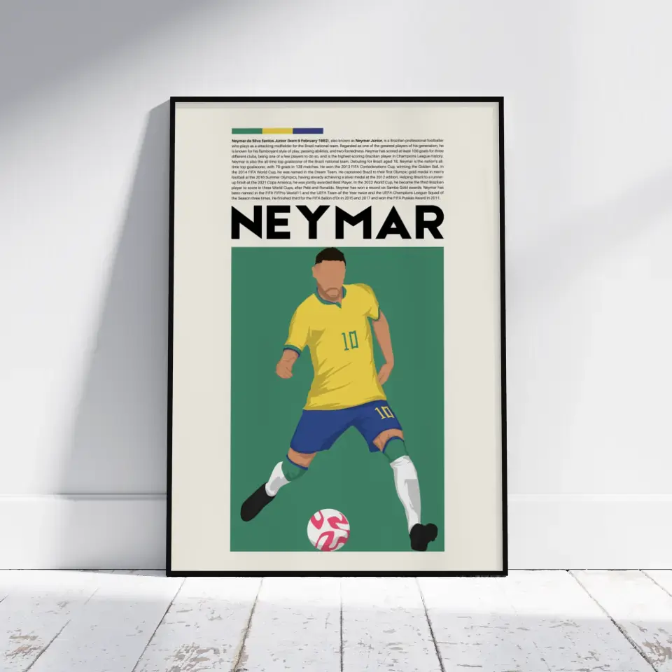 Neymar Brazil - Minimalist Poster - Fans Favourites