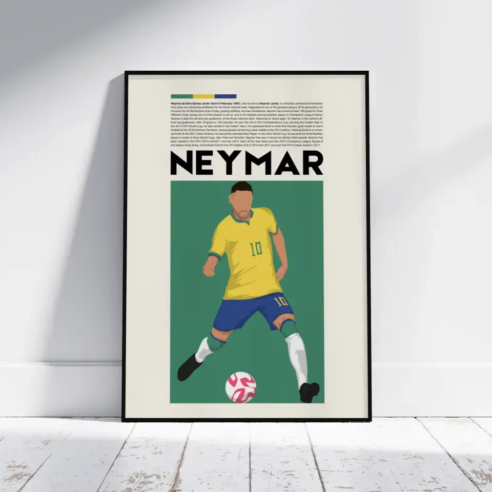 Neymar Brazil - Minimalist Poster - Fans Favourites