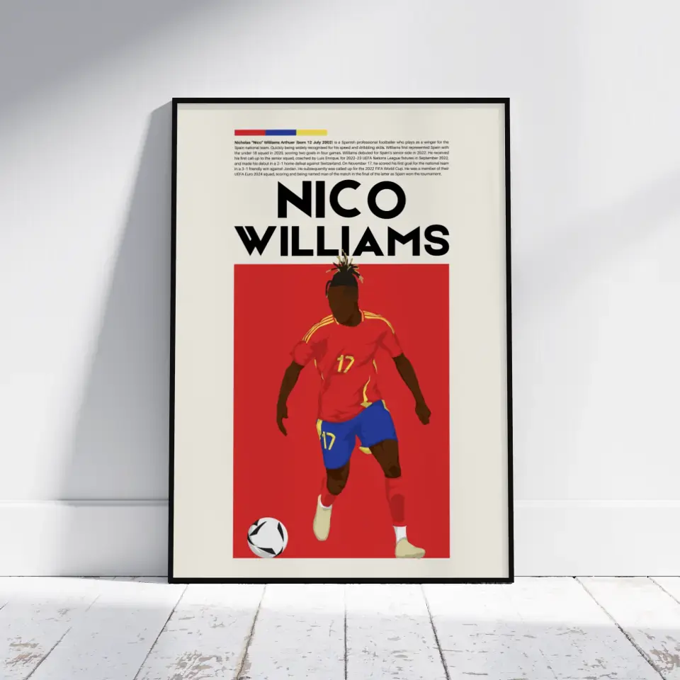 Nico Williams Spain - Minimalist Poster - Fans Favourites