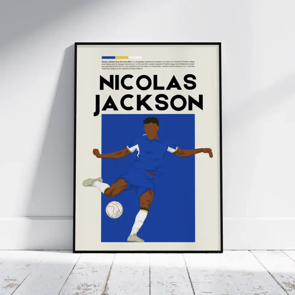Nicolas Jackson Chelsea - Minimalist Poster - Fans Favourites