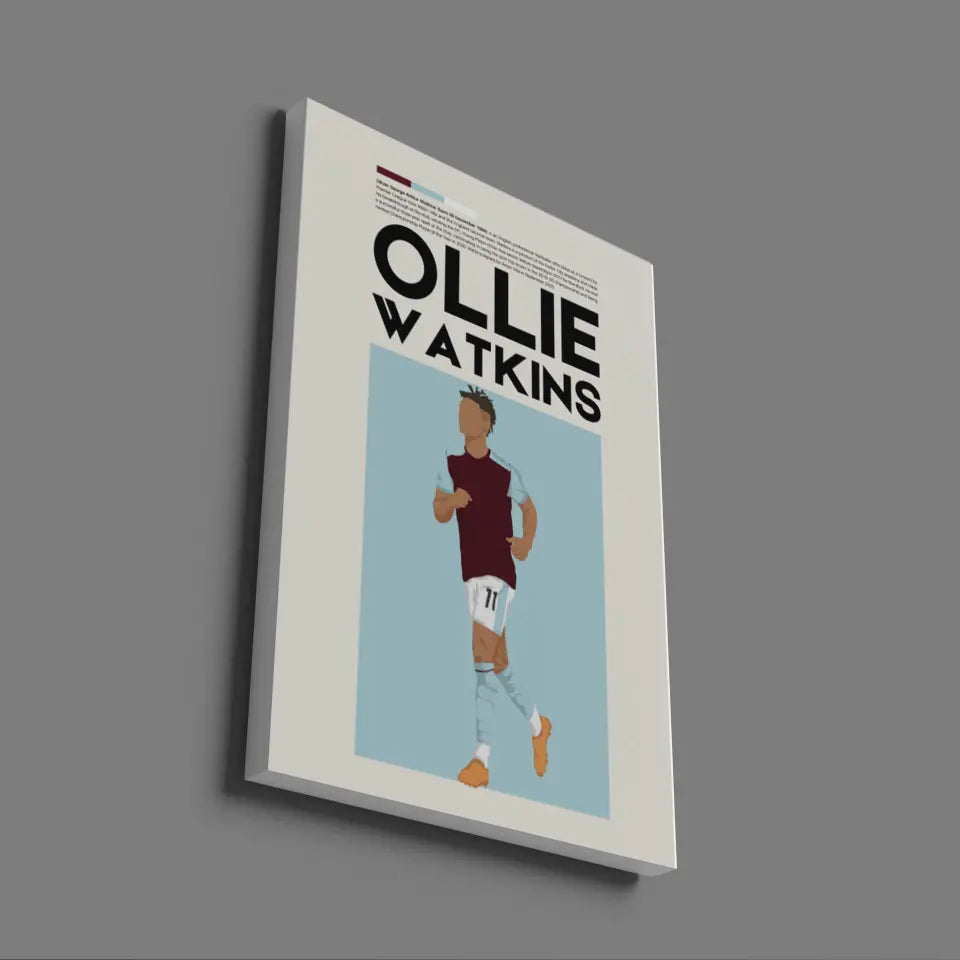 Ollie Watkins Aston Villa - Minimalist Poster - Fans Favourites