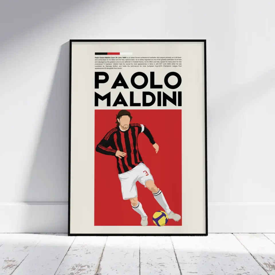 Paolo Maldini AC Milan - Minimalist Poster - Fans Favourites