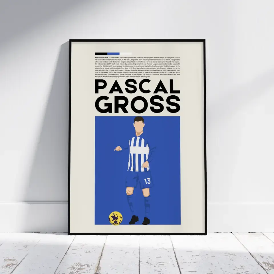 Pascal Groß Brighton - Minimalist Poster - Fans Favourites