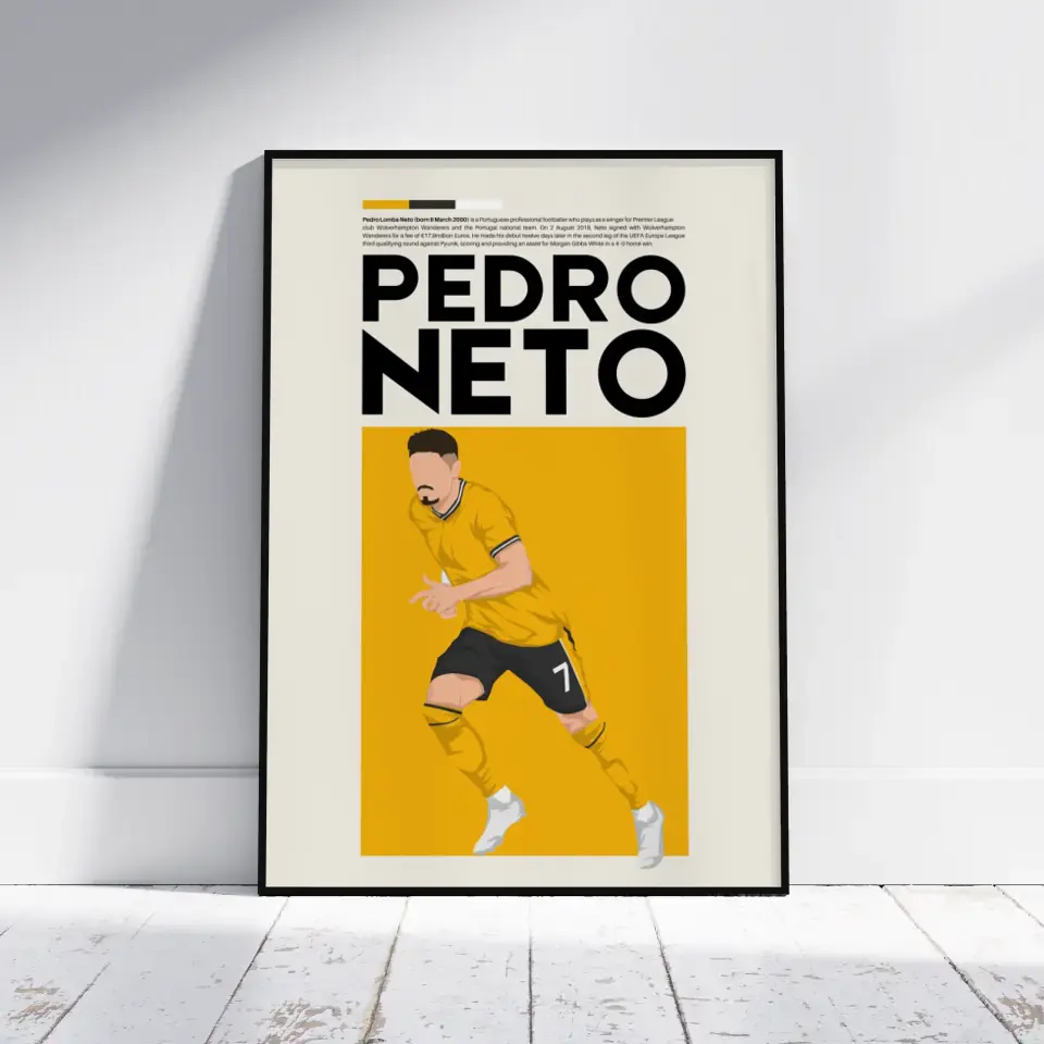 Pedro Neto Wolves - Minimalist Poster - Fans Favourites