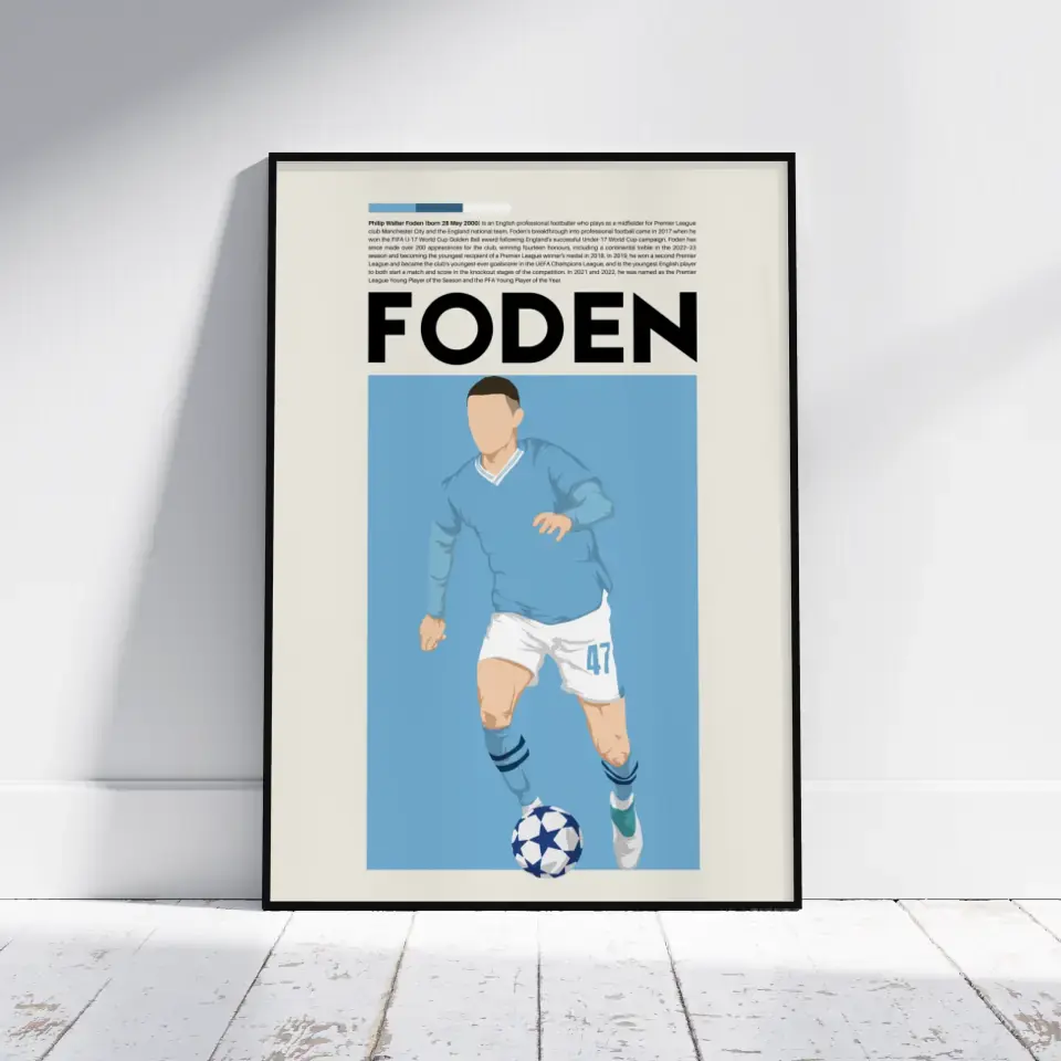 Phil Foden Man City - Minimalist Poster - Fans Favourites