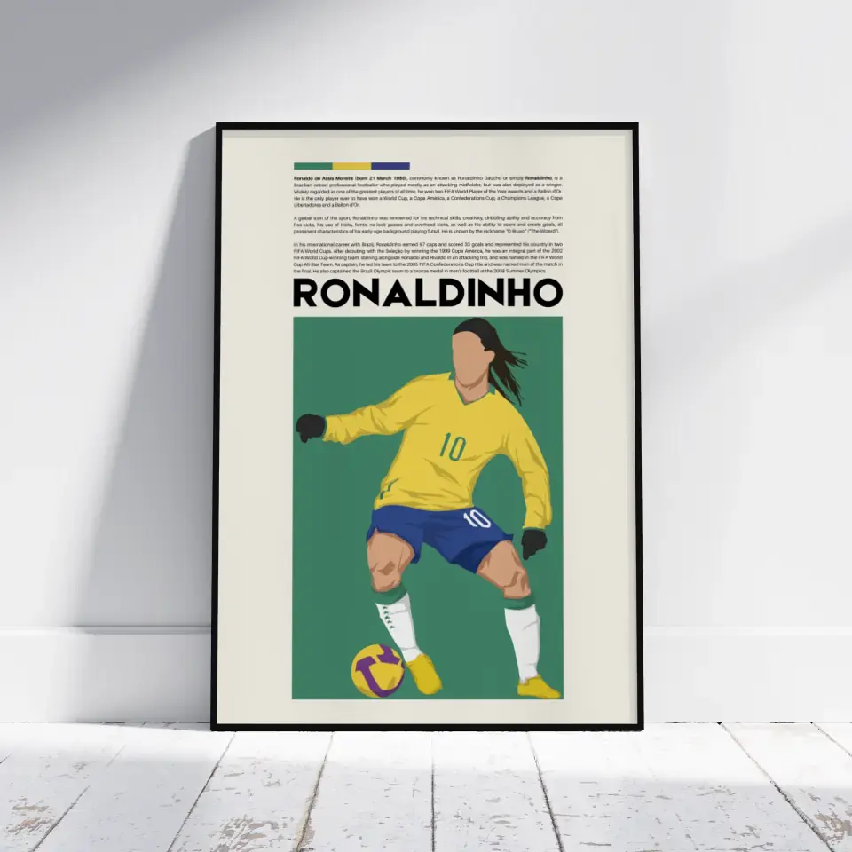 Ronaldinho Brazil - Minimalist Poster - Fans Favourites