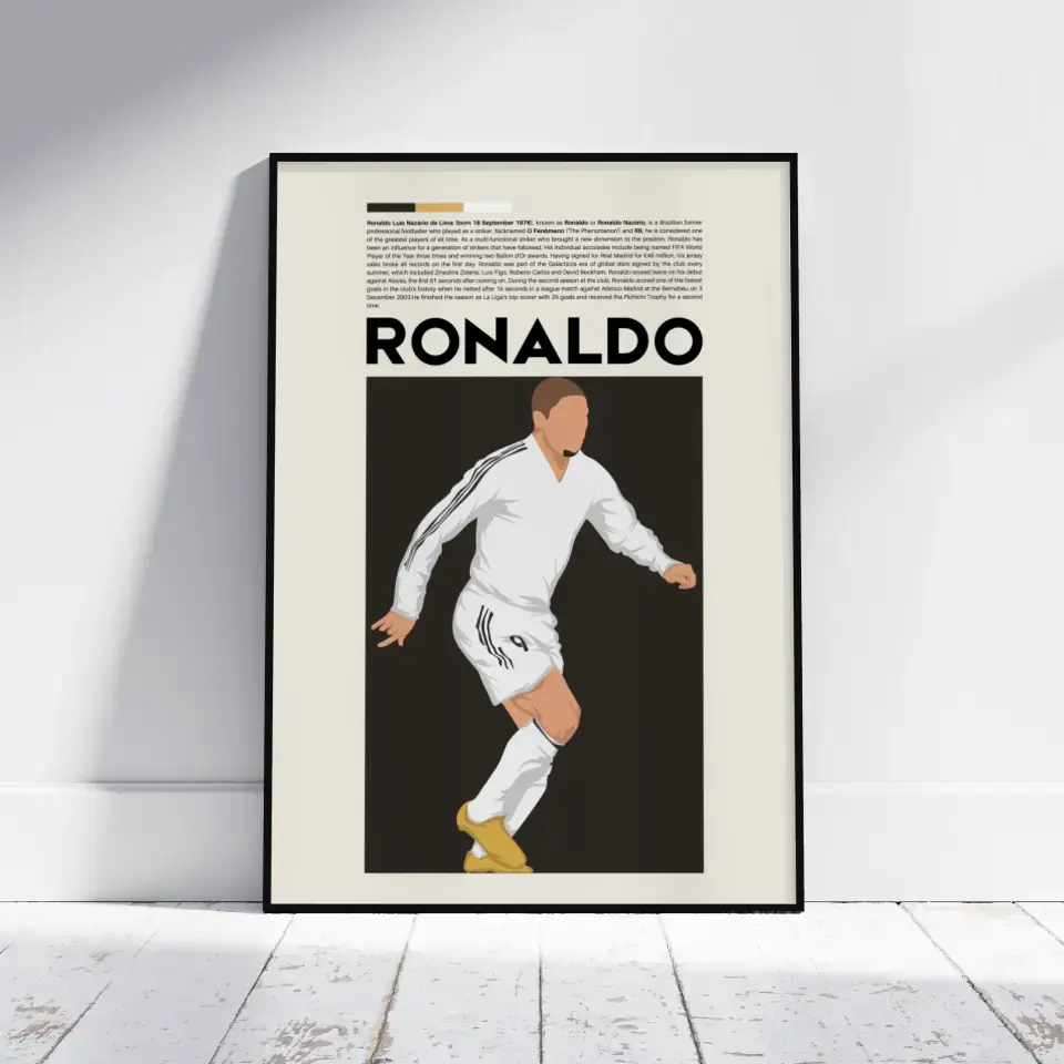 Ronaldo R9 Real Madrid - Minimalist Poster - Fans Favourites