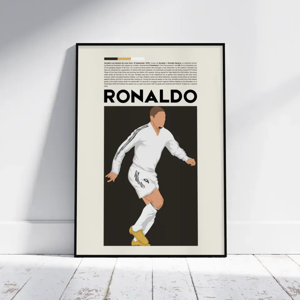 Ronaldo R9 Real Madrid - Minimalist Poster - Fans Favourites