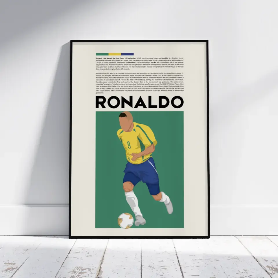 Ronaldo R9 Brazil - Minimalist Poster - Fans Favourites