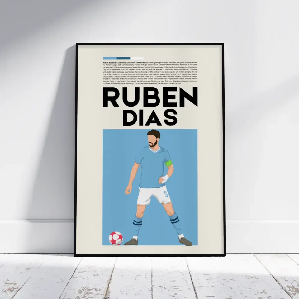 Rúben Dias Man City - Minimalist Poster - Fans Favourites