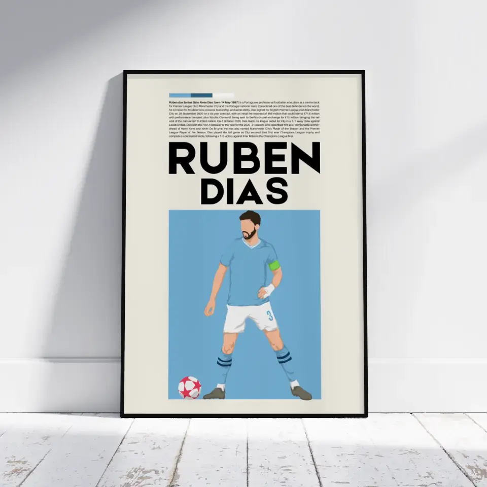 Rúben Dias Man City - Minimalist Poster - Fans Favourites