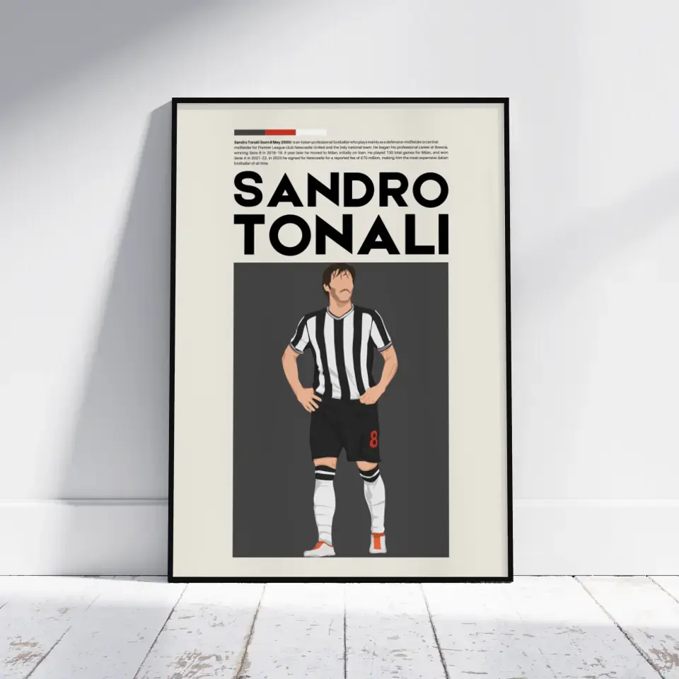 Sandro Tonali Newcastle - Minimalist Poster - Fans Favourites