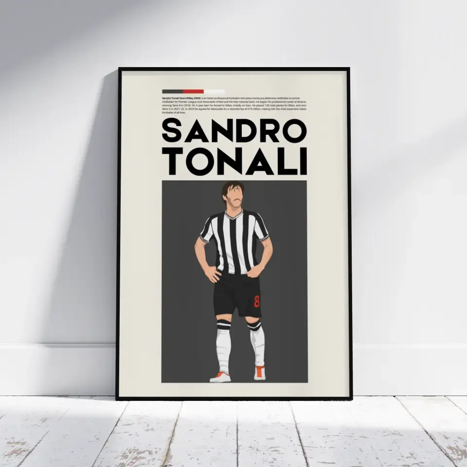 Sandro Tonali Newcastle - Minimalist Poster - Fans Favourites