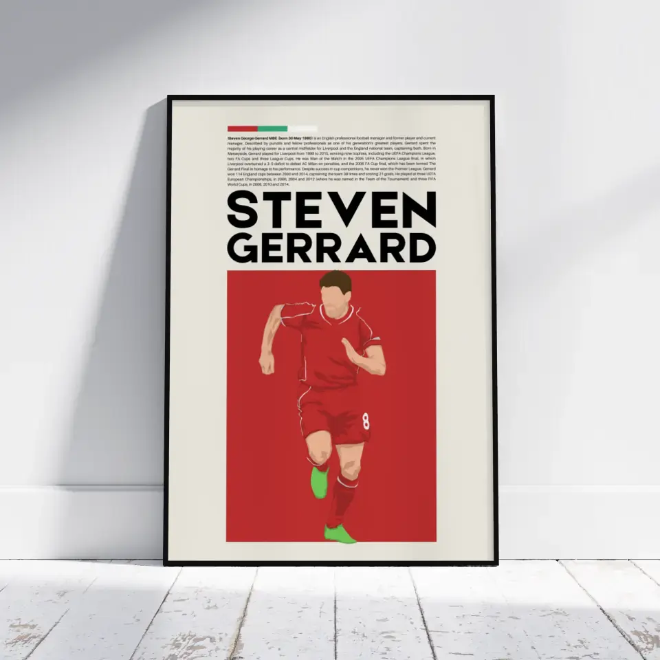 Steven Gerrard Liverpool - Minimalist Poster - Fans Favourites
