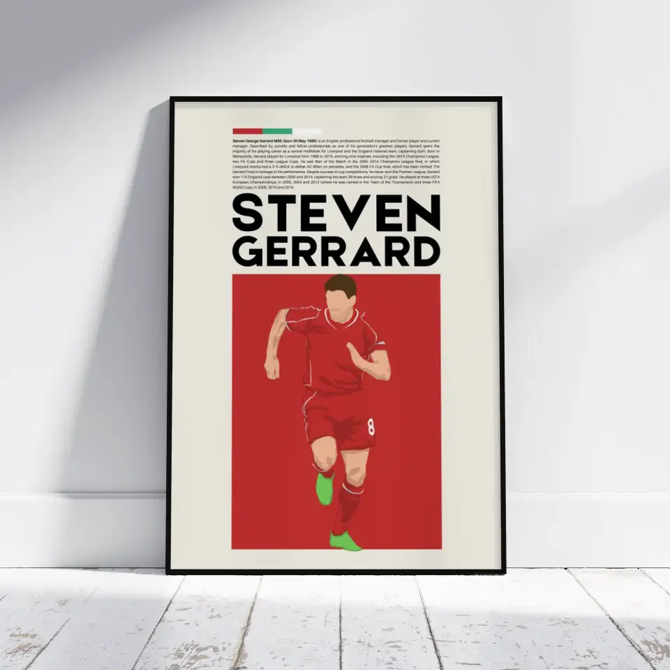 Steven Gerrard Liverpool - Minimalist Poster - Fans Favourites