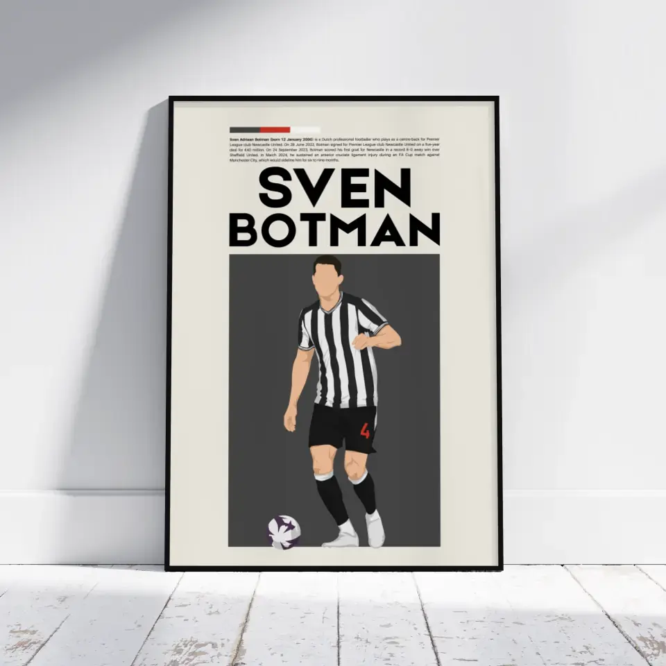 Sven Botman Newcastle - Minimalist Poster - Fans Favourites