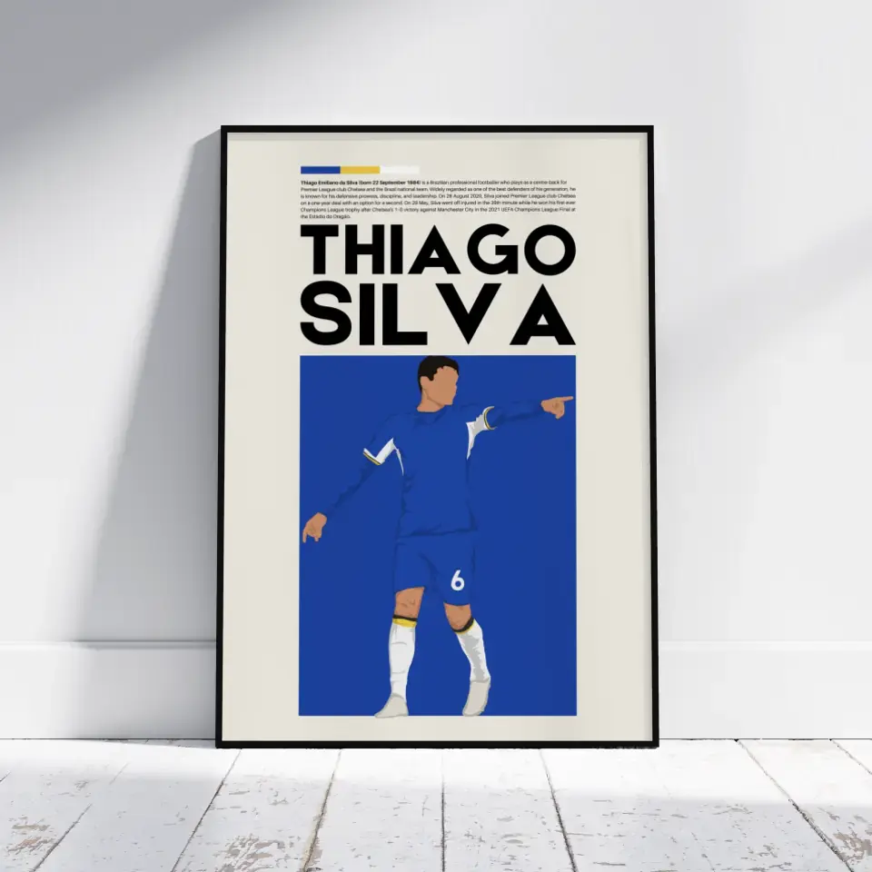 Thiago Silva Chelsea - Minimalist Poster - Fans Favourites