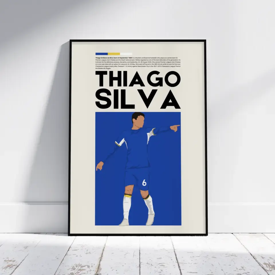 Thiago Silva Chelsea - Minimalist Poster - Fans Favourites