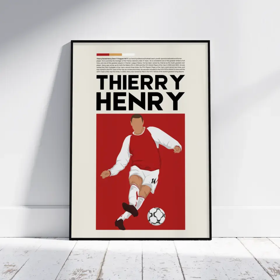 Thierry Henry Arsenal - Minimalist Poster - Fans Favourites