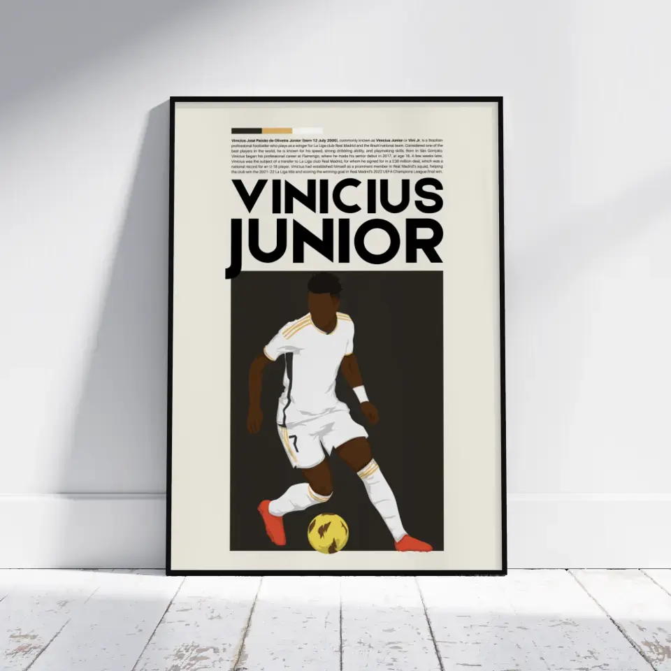 Vinícius Júnior Real Madrid - Minimalist Poster - Fans Favourites