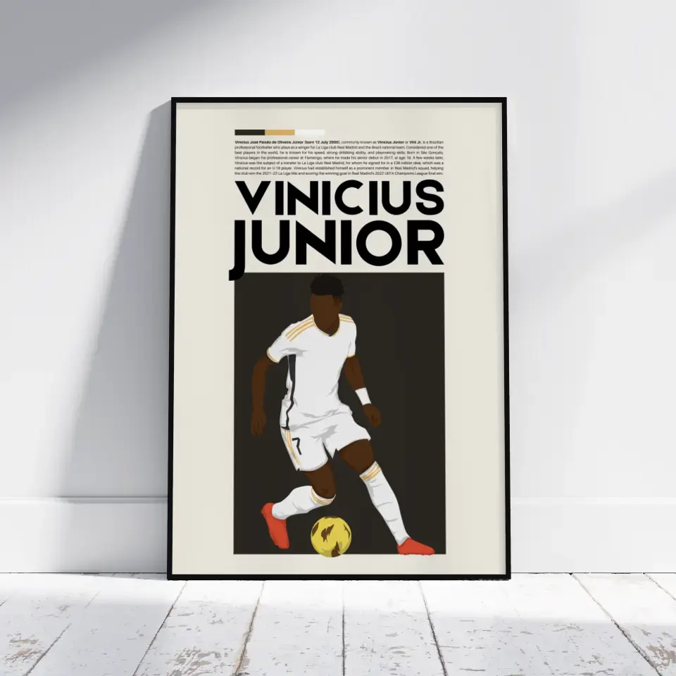 Vinícius Júnior Real Madrid - Minimalist Poster - Fans Favourites