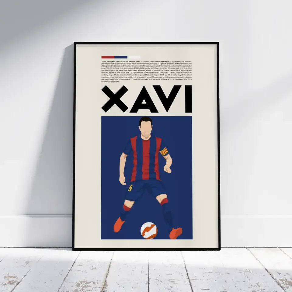 Xavi Barcelona - Minimalist Poster - Fans Favourites