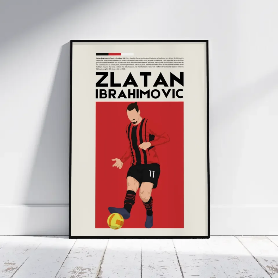 Zlatan Ibrahimović AC Milan - Minimalist Poster - Fans Favourites