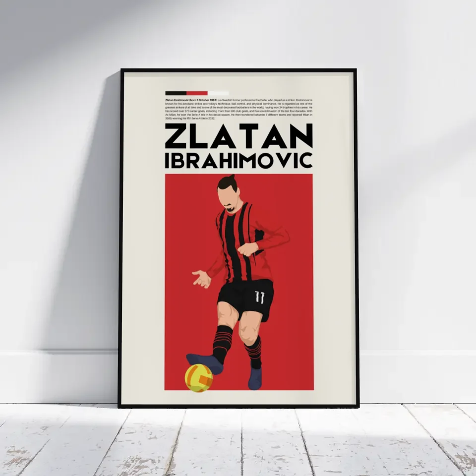 Zlatan Ibrahimović AC Milan - Minimalist Poster - Fans Favourites