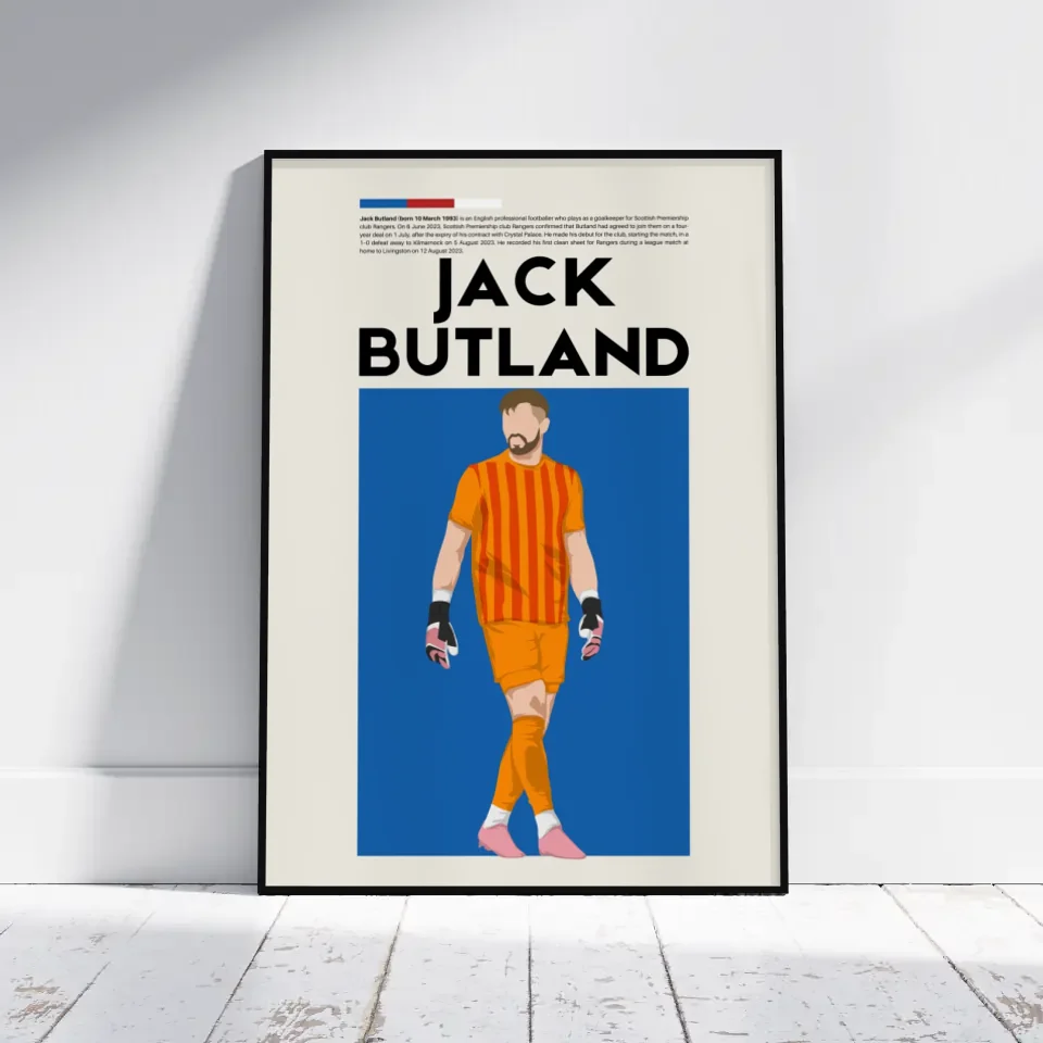 Jack Butland Rangers - Minimalist Poster - Fans Favourites