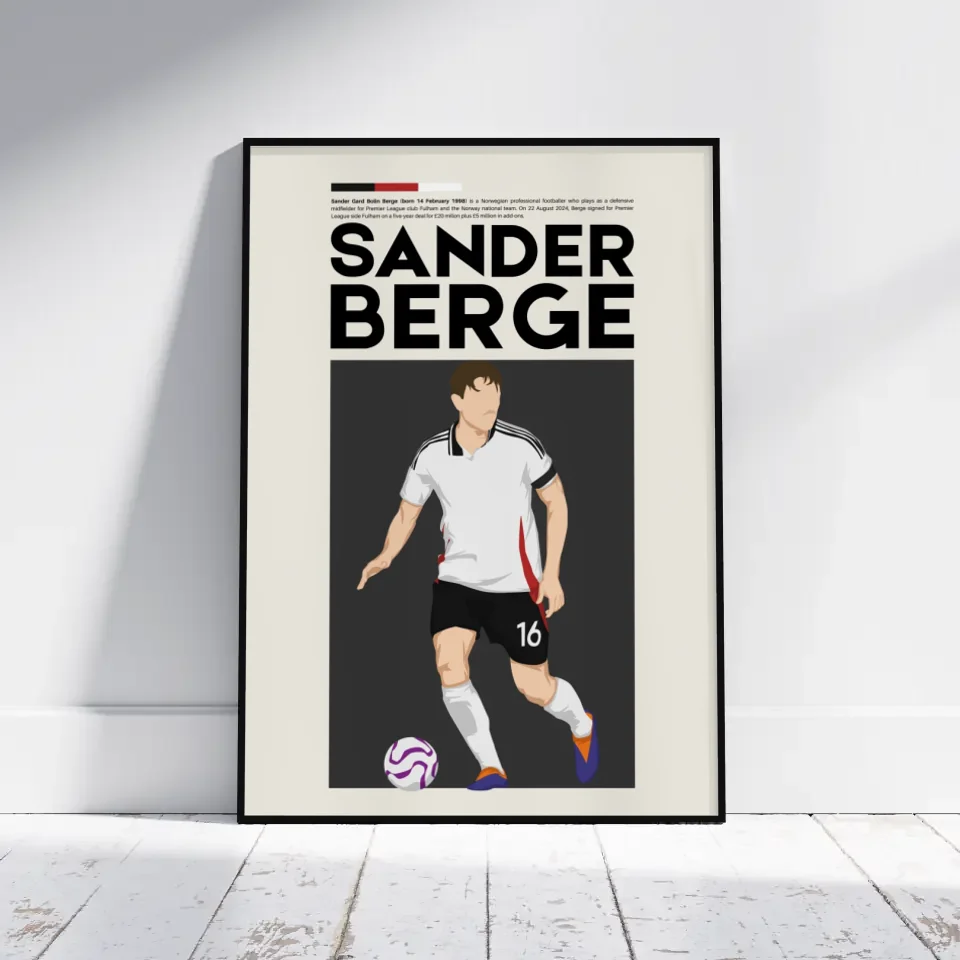 Sander Berge Fulham - Minimalist Poster - Fans Favourites