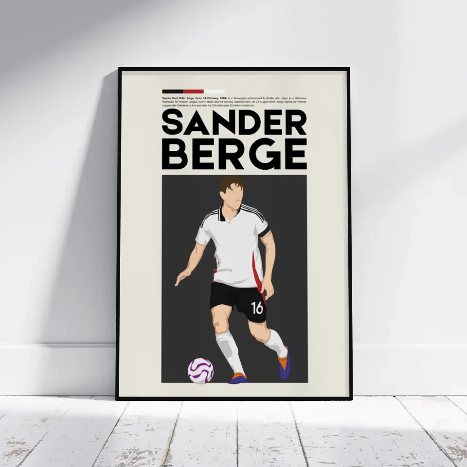 Sander Berge Fulham - Minimalist Poster - Fans Favourites