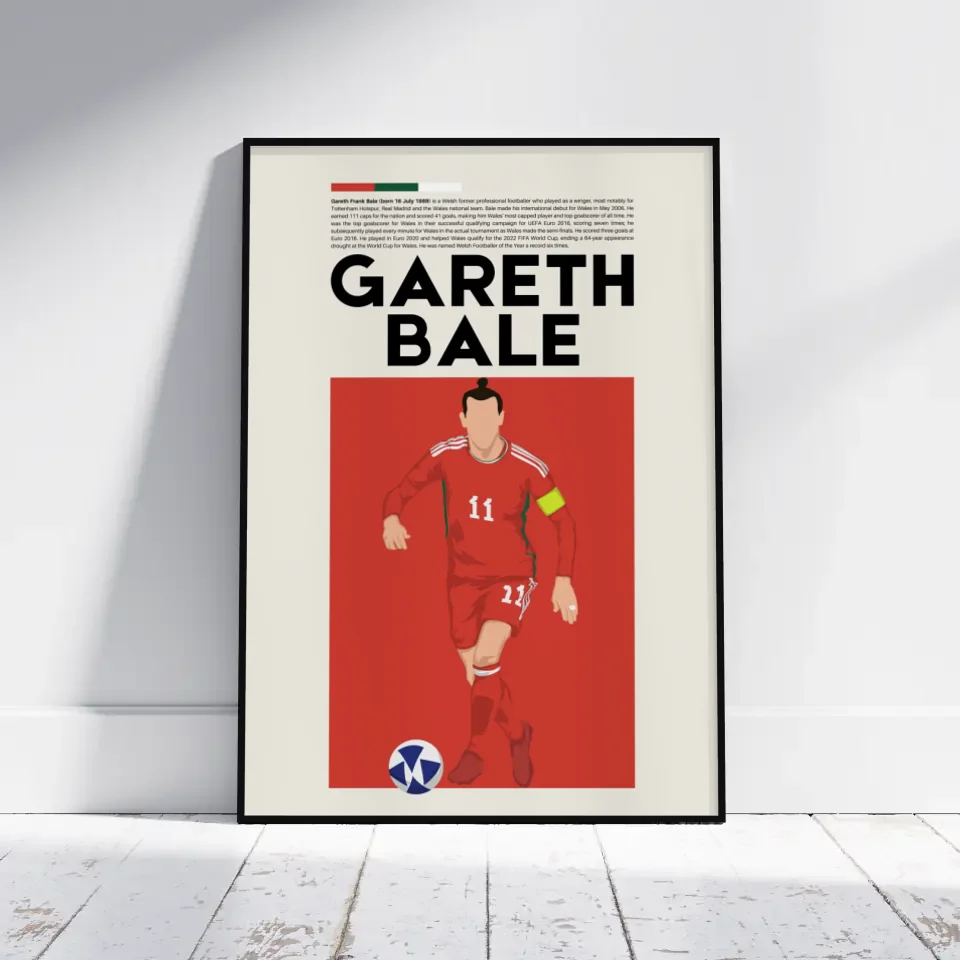 Gareth Bale Wales - Minimalist Poster - Fans Favourites