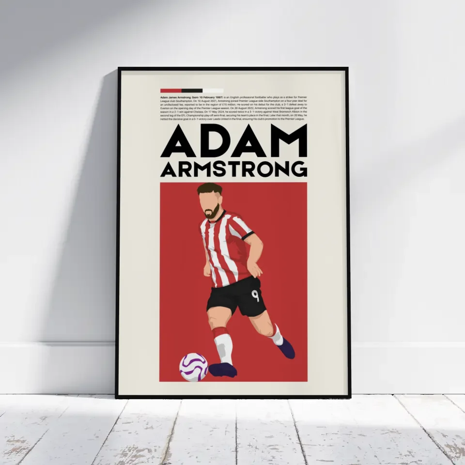 Adam Armstrong Southampton - Minimalist Poster - Fans Favourites